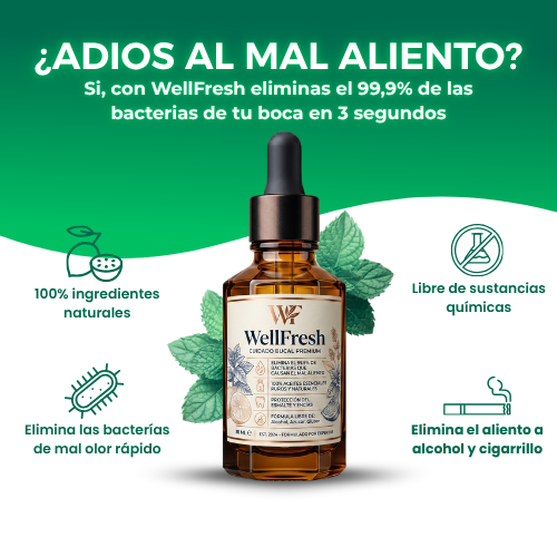 WELLFRESH 60ML | Elimina el mal aliento en segundos de forma natural